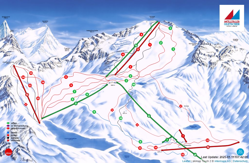 Mölltaler Gletscher Ski Map Iski - Ski Resort Mölltaler Gletscher - Ski Area Closed