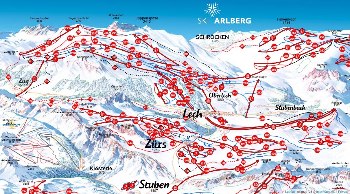 Lech Map Lech Skigebiet Pistenplan _ Skigebiet Lech Zürs – OVNI