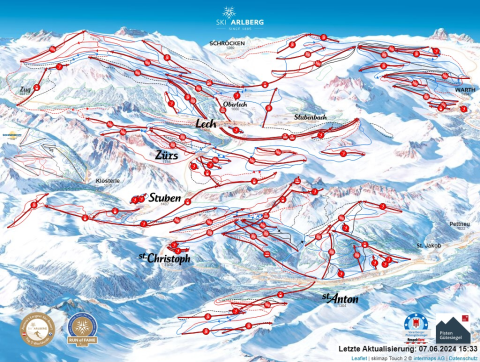 Lech am Arlberg Skigebiet Karte