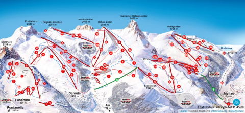 Damüls Skigebiet Karte