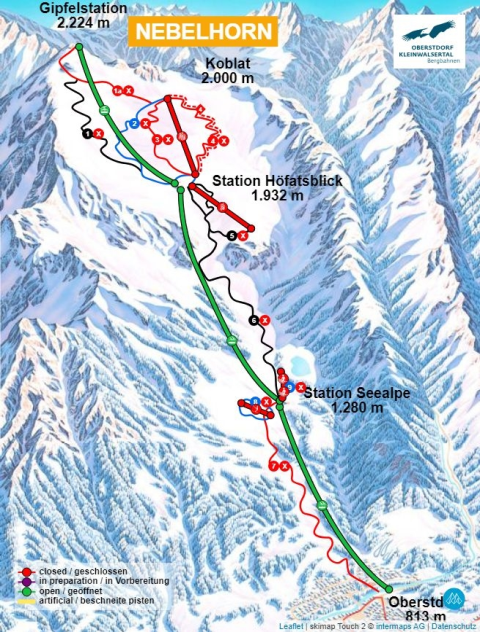 Oberstdorf Skigebiet Karte