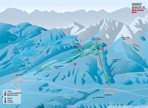 Mutters Skigebiet Karte