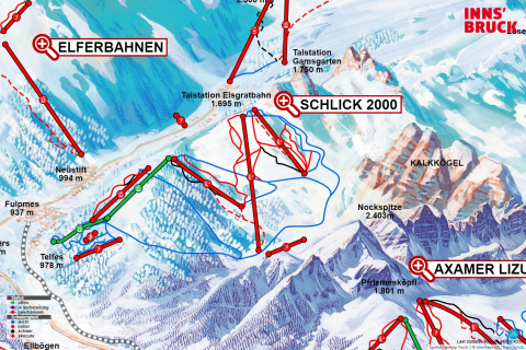 Fulpmes Skigebiet Karte