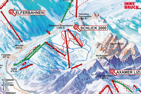 Fulpmes Skigebiet Karte