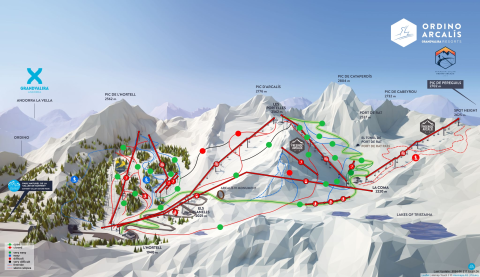 Ordino Skigebiet Karte