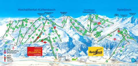 Fügen im Zillertal Skigebiet Karte