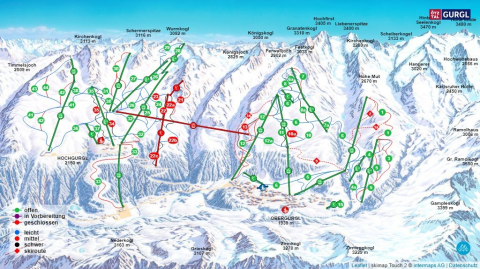 Obergurgl-Hochgurgl Skigebiet Karte