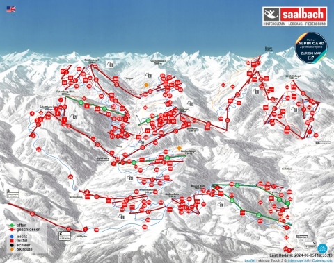 Saalbach Skigebiet Karte