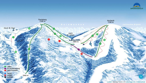 Sankt Urban Skigebiet Karte