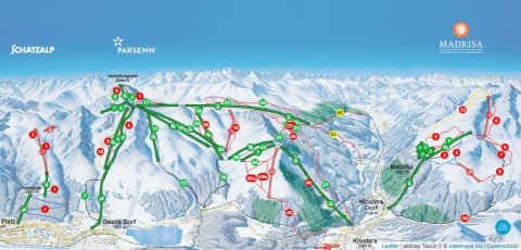 Klosters Dorf Skigebiet Karte