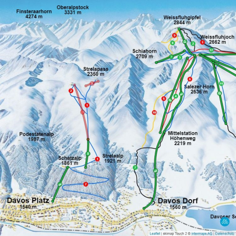 Davos Platz Skigebiet Karte