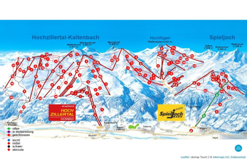 Fügen Skigebiet Karte