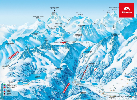 Partenen Skigebiet Karte