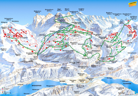 Mürren Skigebiet Karte