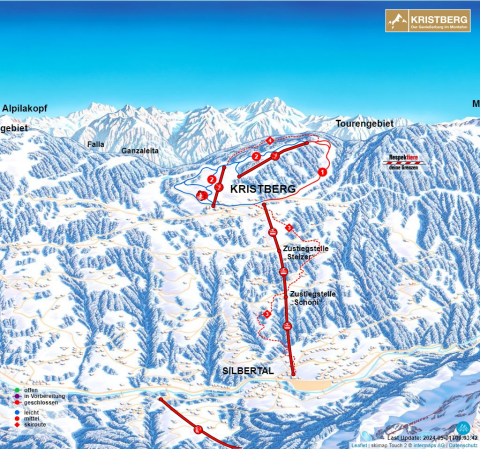 Silbertal Skigebiet Karte
