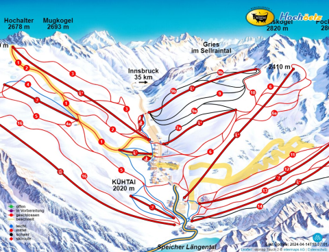 Kühtai Skigebiet Karte