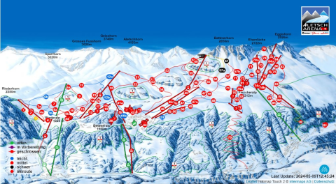 Mörel-Filet Skigebiet Karte