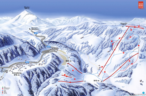 Annaberg Skigebiet Karte