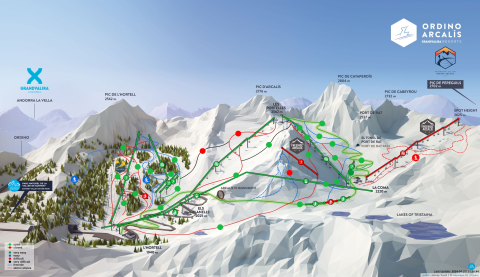 Ordino Skigebiet Karte
