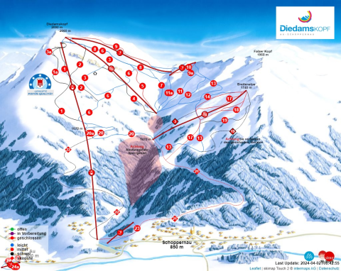 Au-Schoppernau Skigebiet Karte
