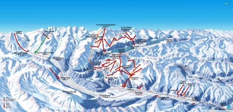 Sankt Moritz Skigebiet Karte