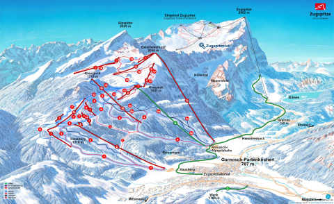 Garmisch-Partenkirchen Skigebiet Karte