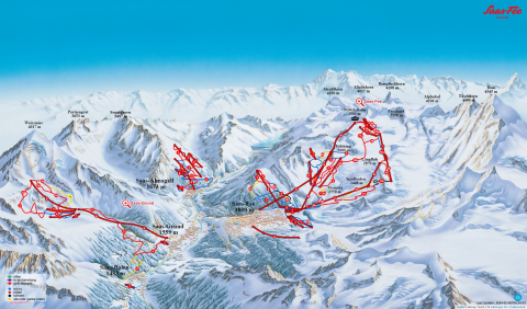 Saas-Fee Skigebiet Karte