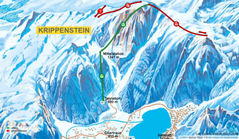 Obertraun am Hallstättersee Skigebiet Karte