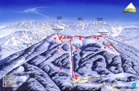 Arnoldstein Skigebiet Karte