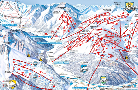 Mayrhofen Skigebiet Karte