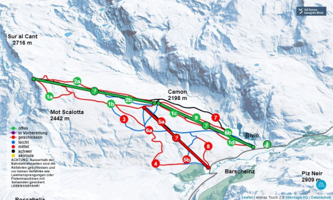 Bivio Skigebiet Karte