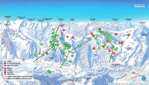 Brand bei Bludenz Skigebiet Karte