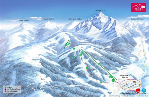 Mieders Skigebiet Karte