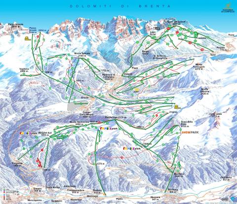 Madonna di Campiglio Skigebiet Karte