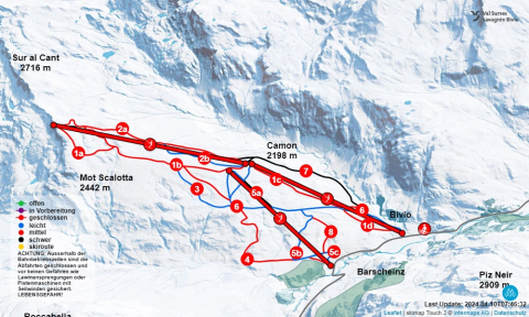 Bivio Skigebiet Karte