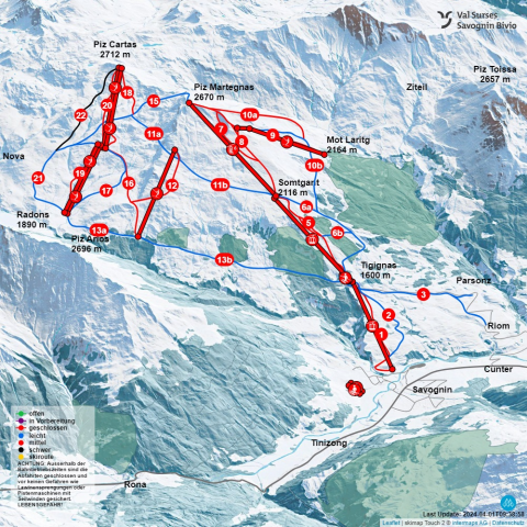 Savognin Skigebiet Karte